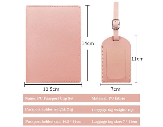 Custom PU Leather Passport Holder & Luggage Tag Set