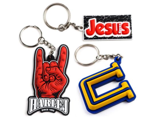 Custom Plastic Keychains for Promotional Gifts - PVC Logo Printed Giveaways